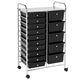 Metal Frame Plastic Drawers Utility Organizer Cart,Rolling Storage Bin Organizer Cart,Scrapbook Art Supply and Paper Shelf