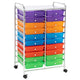 Metal Frame Plastic Drawers Utility Organizer Cart,Rolling Storage Bin Organizer Cart,Scrapbook Art Supply and Paper Shelf