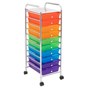 Metal Frame Plastic Drawers Utility Organizer Cart,Rolling Storage Bin Organizer Cart,Scrapbook Art Supply and Paper Shelf