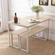 Metal Frame  Stable MDF Board 3 Piece Dining Set Simple Kitchen Table with Benches Organizable Dining Room Furniture
