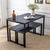 Metal Frame  Stable MDF Board 3 Piece Dining Set Simple Kitchen Table with Benches Organizable Dining Room Furniture