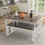 Metal Frame  Stable MDF Board 3 Piece Dining Set Simple Kitchen Table with Benches Organizable Dining Room Furniture