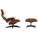 Mid-Century Lounge Chair&Ottoman Premium Quality Real Leather Real wood Reproduction Style Sofa For Living/Dining Room Bedroom