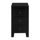 Mirrored Glass Bedside Table with Three Drawers Black Side Table Night Table for Bedroom