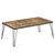 Mixed Stylish Rustic Industrial Solid Wood Rectangular Cocktail Coffee Table Large Rustic Wood Surface Rugged Metal Legs HW60876