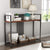 Modern Console Table, Solid Wood Sofa Table with Thickened Metal Frame for Living Room & Entryway, Walnut Finish