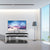 Modern Design Black Tempered Glass Stainless Steel Frame 3-Tier Floor TV Stand For Multiple Media Devices, Xbox, Media Componet