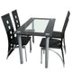 Modern For Home 110cm Dining Table Set Tempered Glass Dining Table with 4pcs Chairs 1set Ship Fast