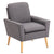 Modern Living Room Fabric Lounge Sofa Upholstered Arm Chair Gray Dropshipping