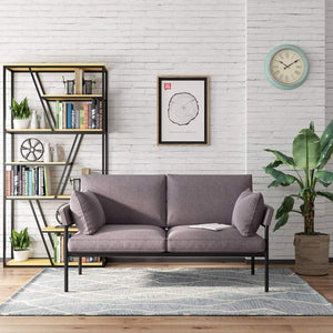 Modern Living Room Fabric Lounge Sofa Upholstered Loveseat Gray Dropshipping