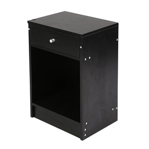 Modern Nightstand Bedside Table End Table Cabinet Dresser Storage Organizer Unit with Drawer and Open Shelf for Bedroom Living
