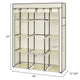 Modern Non-woven Cloth Wardrobe with Side Pocket Clothing Storage Cabinet Folding Steel Individual Closet Bedroom Furniture