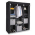 Modern Non-woven Cloth Wardrobe with Side Pocket Clothing Storage Cabinet Folding Steel Individual Closet Bedroom Furniture