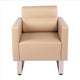 Modern PU Leather Chair Home Arm Chair Sofa Seat Furniture w/Cushion Beige/Black