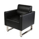 Modern PU Leather Chair Home Arm Chair Sofa Seat Furniture w/Cushion Beige/Black