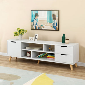 Modern TV Cabinet Stand 140x30x45cm Coffee Table Television Stands Living Room TV Stand With Three Cabinet US Stock