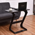 Modern Unique Z-Shape Console Coffee Tray Laptop Eating Sid Table Strong Premium MDF Painted Finish Wide End Tables HW56267BR