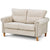 Modern Upholstered 2-Seater Nailhead Linen Fabric Sofa Sturdy Metal Bottom Frame Thickly Upholstered Seat Double Sofa HW58871+