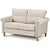 Modern Upholstered 2-Seater Nailhead Linen Fabric Sofa Sturdy Metal Bottom Frame Thickly Upholstered Seat Double Sofa HW58871+