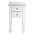 Modern and Contemporary Mirrored 2-Drawers Nightstand Bedside Table Silver Night Table Side Table