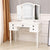 Modern style 【FCH】Dresser Three-Fold Square Mirror Drawers Roman Column Table/Stool White dress table with 5 drawers for bedroom