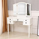 Modern style 【FCH】Dresser Three-Fold Square Mirror Drawers Roman Column Table/Stool White dress table with 5 drawers for bedroom