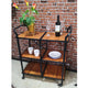 Multi-function Cart Iron And Wood Foldable Storage Shelf Industrial Style Food Sundries Organizer Home Kitchen Cart With Wheel