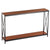 Multifunction Entrance table Triamine Board Cross Iron Frame Porch Table Sofa Side Table Reddish Brown Wood  Easy to assemble