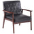 New Living Room Chair Retro Modern Furniture Black Fabric PU Upholstered Home Dining Chair For Bedroom Wooden Lounge Chair