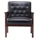 New Living Room Chair Retro Modern Furniture Black Fabric PU Upholstered Home Dining Chair For Bedroom Wooden Lounge Chair
