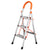 Non-slip 3-Step Aluminum Ladder Folding Platform Stool 330 lbs Load Capacity Lightweight Foldable Ladders Orange Home Tool