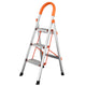 Non-slip 3-Step Aluminum Ladder Folding Platform Stool 330 lbs Load Capacity Lightweight Foldable Ladders Orange Home Tool