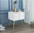 Nordic Bedside Table 1/2 Drawer  Bedroom Solid Wood Storage Iron Locker Light Luxury Small Cabinet Bedside Cabinet
