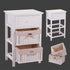 One Nightstand Bedside End Table WITH/ Drawer And Basket Fashion Rattan Box Linen Firm Durable Country Style Nightstand JJ0002