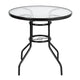 Outdoor Dining Table Square / Round Toughened Glass Table Yard Garden Glass Coffee Leisure Table