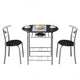 PVC Breakfast Table (One Table and Two Chairs) Black Dinning Table and chairs Kitchen Set