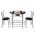 PVC Breakfast Table (One Table and Two Chairs) Black Dinning Table and chairs Kitchen Set