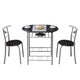 PVC Breakfast Table (One Table and Two Chairs) Black For Living Room Garden Kitchen Table Chairs Furniture