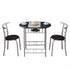 PVC Breakfast Table (One Table and Two Chairs) Black For Living Room Garden Kitchen Table Chairs Furniture