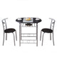 PVC Breakfast Table (One Table and Two Chairs) Black For Living Room Garden Kitchen Table Chairs Furniture