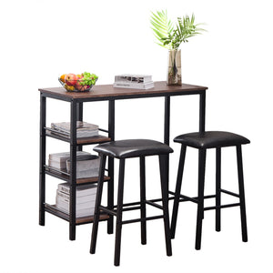 PVC Wood Grain Three-Layer Frame Couple Bar Table Soft Bag Bar Stool  Fashion Furniture for Home Bar Coffea Store