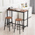 PVC Wood Grain Three-Layer Frame Couple Bar Table Soft Bag Bar Stool For Home Kitchen (One Table and Two Stools)