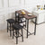 PVC Wooden Grain Three-Layer Frame Couple Bar Table Soft Bag Bar Stool (One Table and Two Stools)