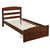 Platform Twin Bed Frame with Storage Drawer and Wood Slat Support No Box Spring Needed 100% Pine Wood Stable With Drawer