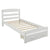 Platform Twin Bed Frame with Storage Drawer and Wood Slat Support No Box Spring Needed 100% Pine Wood Stable With Drawer