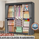 Portable Closet Wardrobe Clothes Rack Dustproof Cover Storage Organizer Holder