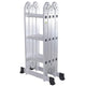 Practical 12-Step Joints Aluminum Folding Ladder Silver Household Folding Ladders Do Not Occupy A Place