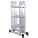 Practical 12-Step Joints Aluminum Folding Ladder Silver Household Folding Ladders Do Not Occupy A Place