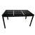 Rectangle Tempered Glass Dining Table with Nine Block Box Pattern Black Dinning Table