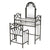 Retro Leaf Pattern Iron Dresser with Back Dressing Stool Bronze